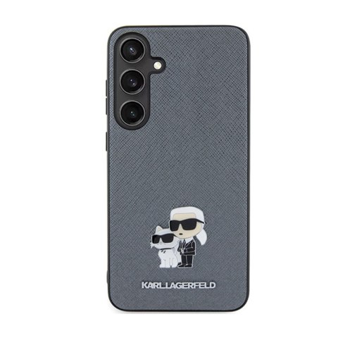 Karl Lagerfeld Saffiano Karl & Choupette Metal Pin - Etui Samsung Galaxy S24+ (szary) Karl Lagerfeld Saffiano Karl & Choupette Metal Pin - Etui Samsung Galaxy S24+ (szary)