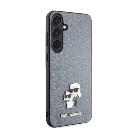 Karl Lagerfeld Saffiano Karl & Choupette Metal Pin - Etui Samsung Galaxy S24+ (szary) Karl Lagerfeld Saffiano Karl & Choupette Metal Pin - Etui Samsung Galaxy S24+ (szary)