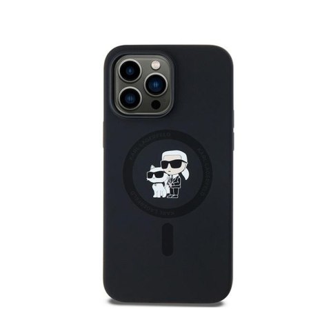 Karl Lagerfeld Silicone Karl & Choupette MagSafe - Etui iPhone 14 Pro (czarny) Karl Lagerfeld Silicone Karl & Choupette MagSafe - Etui iPhone 14 Pro (czarny)