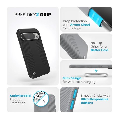 Speck Presidio2 Grip - Etui Google Pixel 9 / Google Pixel 9 Pro (Czarny) Speck Presidio2 Grip - Etui Google Pixel 9 / Google Pixel 9 Pro (Czarny)