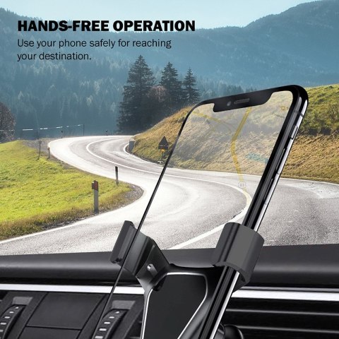 Crong Gravity Auto-Clip Car Holder - Uchwyt samochodowy grawitacyjny do telefonu 4,7"- 6,5" (czarny) Crong Gravity Auto-Clip Car Holder - Uchwyt samochodowy grawitacyjny do telefonu 4,7"- 6,5" (czarny)