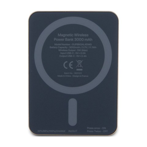 Guess 4G Strassed Metal Logo MagSafe - Power Bank indukcyjny 3000 mAh 5W MagSafe (złoty) Guess 4G Strassed Metal Logo MagSafe - Power Bank indukcyjny 3000 mAh 5W MagSafe (złoty)
