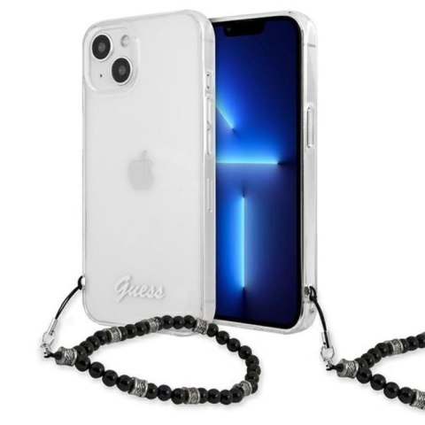 Guess Black Pearl Strap - Etui iPhone 13 Mini (przezroczysty) Guess Black Pearl Strap - Etui iPhone 13 Mini (przezroczysty)