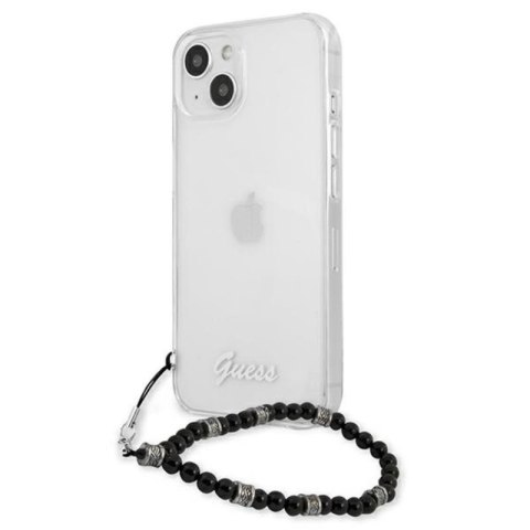 Guess Black Pearl Strap - Etui iPhone 13 Mini (przezroczysty) Guess Black Pearl Strap - Etui iPhone 13 Mini (przezroczysty)