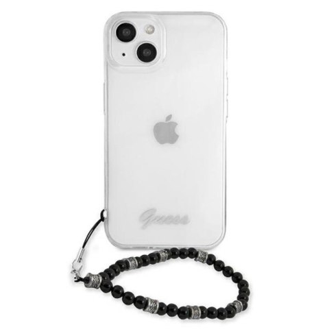 Guess Black Pearl Strap - Etui iPhone 13 Mini (przezroczysty) Guess Black Pearl Strap - Etui iPhone 13 Mini (przezroczysty)