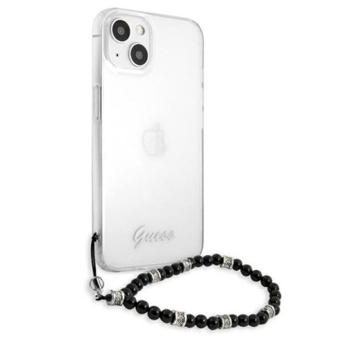 Guess Black Pearl Strap - Etui iPhone 13 Mini (przezroczysty) Guess Black Pearl Strap - Etui iPhone 13 Mini (przezroczysty)