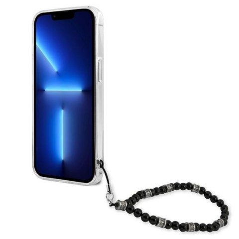 Guess Black Pearl Strap - Etui iPhone 13 Mini (przezroczysty) Guess Black Pearl Strap - Etui iPhone 13 Mini (przezroczysty)