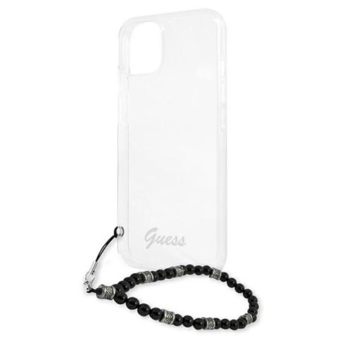 Guess Black Pearl Strap - Etui iPhone 13 Mini (przezroczysty) Guess Black Pearl Strap - Etui iPhone 13 Mini (przezroczysty)