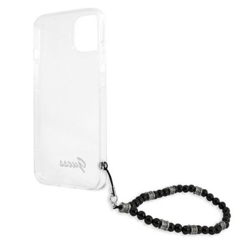 Guess Black Pearl Strap - Etui iPhone 13 Mini (przezroczysty) Guess Black Pearl Strap - Etui iPhone 13 Mini (przezroczysty)