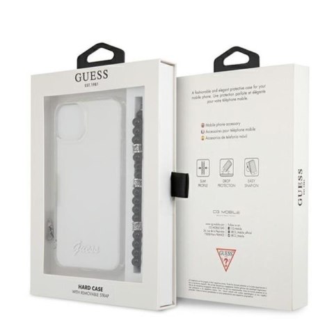 Guess Black Pearl Strap - Etui iPhone 13 Mini (przezroczysty) Guess Black Pearl Strap - Etui iPhone 13 Mini (przezroczysty)