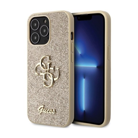 Guess Glitter Script Big 4G - Etui iPhone 13 Pro Max (złoty) Guess Glitter Script Big 4G - Etui iPhone 13 Pro Max (złoty)