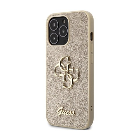 Guess Glitter Script Big 4G - Etui iPhone 13 Pro Max (złoty) Guess Glitter Script Big 4G - Etui iPhone 13 Pro Max (złoty)