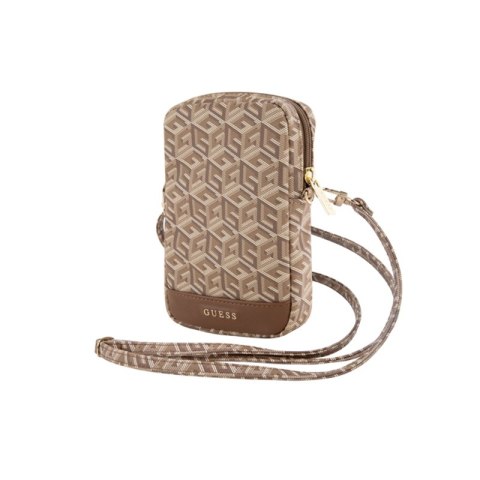 Guess Zip GCube Bottom Stripe - Torebka na telefon (brązowy) Guess Zip GCube Bottom Stripe - Torebka na telefon (brązowy)