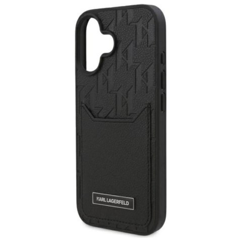 Karl Lagerfeld Cardslots Monogram - Etui iPhone 16 (czarny) Karl Lagerfeld Cardslots Monogram - Etui iPhone 16 (czarny)