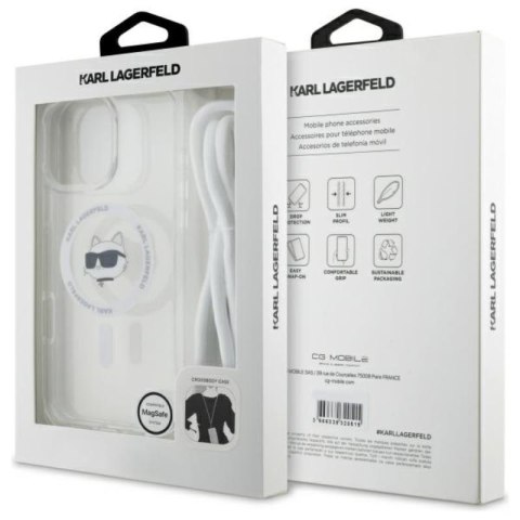 Karl Lagerfeld IML Choupette Head & Cord MagSafe - Etui iPhone 16 Pro (przezroczysty) Karl Lagerfeld IML Choupette Head & Cord MagSafe - Etui iPhone 16 Pro (przezroczysty)