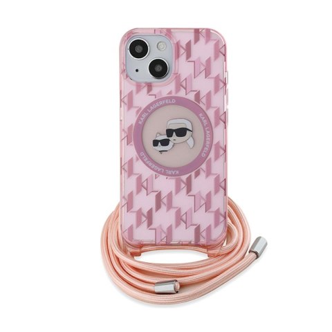 Karl Lagerfeld IML Crossbody Monogram Karl & Choupette Head MagSafe - Etui iPhone 15 / 14 / 13 (różowy) Karl Lagerfeld IML Crossbody Monogram Karl & Choupette Head MagSafe - Etui iPhone 15 / 14 / 13 (różowy)