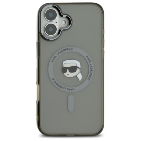 Karl Lagerfeld IML Metal Karl Head MagSafe - Etui iPhone 16 Plus (czarny) Karl Lagerfeld IML Metal Karl Head MagSafe - Etui iPhone 16 Plus (czarny)