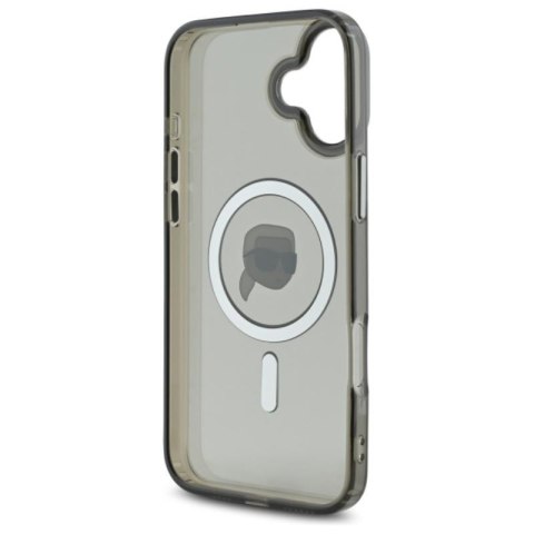 Karl Lagerfeld IML Metal Karl Head MagSafe - Etui iPhone 16 Plus (czarny) Karl Lagerfeld IML Metal Karl Head MagSafe - Etui iPhone 16 Plus (czarny)