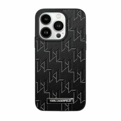 Karl Lagerfeld Leather Monogram Metal Logo - Etui iPhone 15 / 14 / 13 (czarny) Karl Lagerfeld Leather Monogram Metal Logo - Etui iPhone 15 / 14 / 13 (czarny)