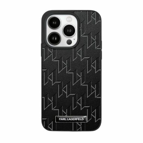 Karl Lagerfeld Leather Monogram Metal Logo - Etui iPhone 15 Pro Max (czarny) Karl Lagerfeld Leather Monogram Metal Logo - Etui iPhone 15 Pro Max (czarny)