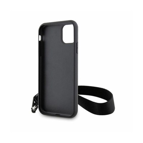 Karl Lagerfeld Monogram Losange Saffiano - Etui ze smyczką iPhone 11 (Czarny) Karl Lagerfeld Monogram Losange Saffiano - Etui ze smyczką iPhone 11 (Czarny)