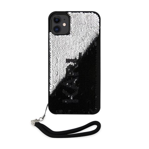 Karl Lagerfeld Sequins Cord - Etui ze smyczką iPhone 11 (Srebrny) Karl Lagerfeld Sequins Cord - Etui ze smyczką iPhone 11 (Srebrny)