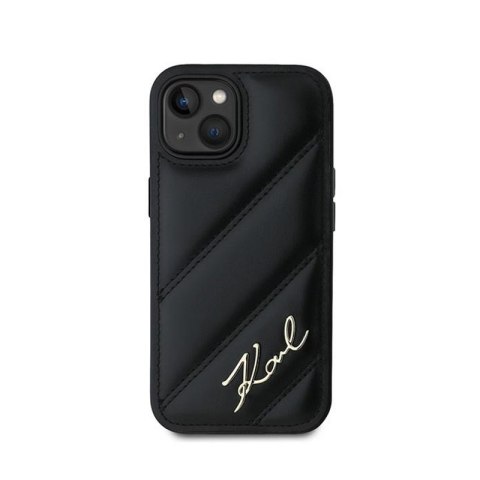 Karl Lagerfeld Diagonal Quilted Script - Etui iPhone 15 / 14 / 13 (czarny) Karl Lagerfeld Diagonal Quilted Script - Etui iPhone 15 / 14 / 13 (czarny)