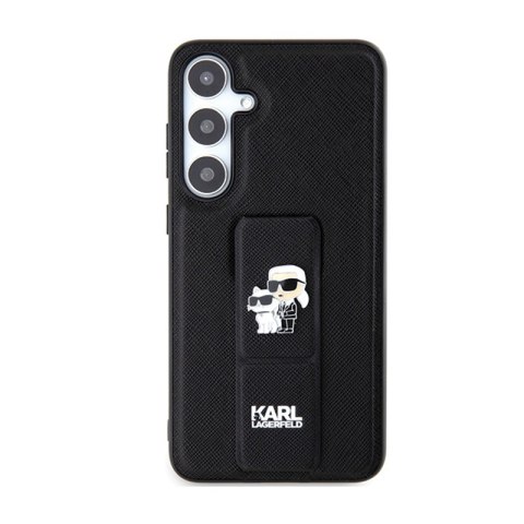 Karl Lagerfeld Gripstand Saffiano Karl & Choupette Pins - Etui Samsung Galaxy S24+ (czarny) Karl Lagerfeld Gripstand Saffiano Karl & Choupette Pins - Etui Samsung Galaxy S24+ (czarny)