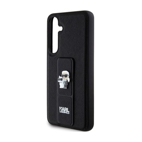 Karl Lagerfeld Gripstand Saffiano Karl & Choupette Pins - Etui Samsung Galaxy S24+ (czarny) Karl Lagerfeld Gripstand Saffiano Karl & Choupette Pins - Etui Samsung Galaxy S24+ (czarny)