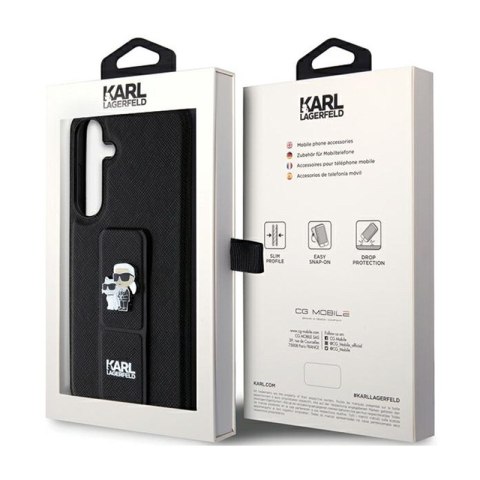 Karl Lagerfeld Gripstand Saffiano Karl & Choupette Pins - Etui Samsung Galaxy S24+ (czarny) Karl Lagerfeld Gripstand Saffiano Karl & Choupette Pins - Etui Samsung Galaxy S24+ (czarny)
