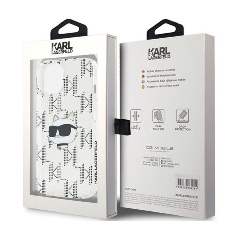 Karl Lagerfeld IML Choupette Head & Monogram - Etui iPhone 15 / 14 / 13 (przezroczysty) Karl Lagerfeld IML Choupette Head & Monogram - Etui iPhone 15 / 14 / 13 (przezroczysty)