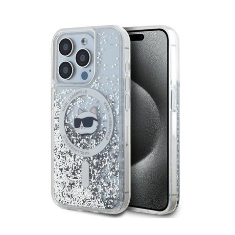 Karl Lagerfeld Liquid Glitter Choupette Head MagSafe - Etui iPhone 15 Pro Max (przezroczysty) Karl Lagerfeld Liquid Glitter Choupette Head MagSafe - Etui iPhone 15 Pro Max (przezroczysty)