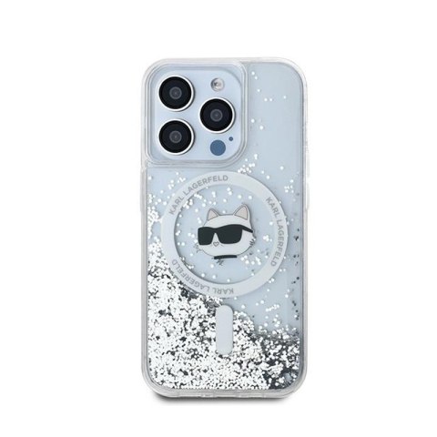 Karl Lagerfeld Liquid Glitter Choupette Head MagSafe - Etui iPhone 15 Pro Max (przezroczysty) Karl Lagerfeld Liquid Glitter Choupette Head MagSafe - Etui iPhone 15 Pro Max (przezroczysty)