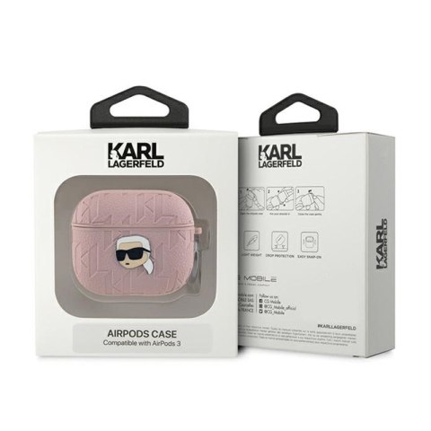 Karl Lagerfeld Monogram Karl Head - Etui AirPods 3 (różowy) Karl Lagerfeld Monogram Karl Head - Etui AirPods 3 (różowy)