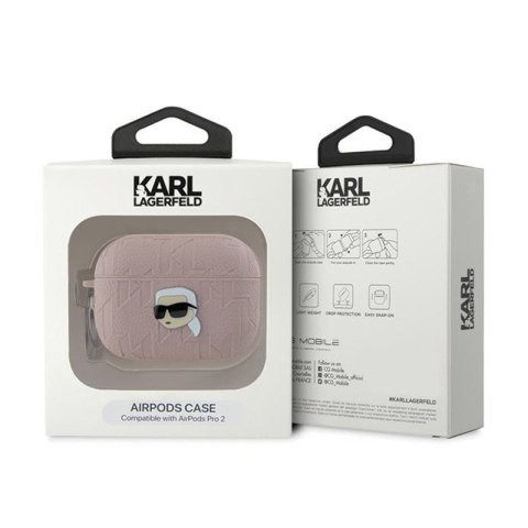 Karl Lagerfeld Monogram Karl Head - Etui AirPods Pro 2 (różowy) Karl Lagerfeld Monogram Karl Head - Etui AirPods Pro 2 (różowy)