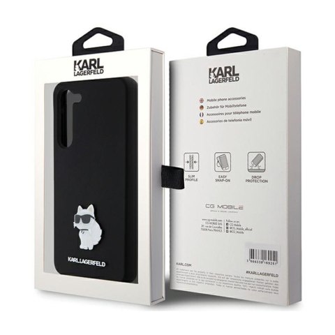 Karl Lagerfeld Silicone Choupette Metal Pin - Etui Samsung Galaxy S24+ (czarny) Karl Lagerfeld Silicone Choupette Metal Pin - Etui Samsung Galaxy S24+ (czarny)