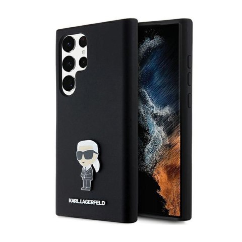 Karl Lagerfeld Silicone Ikonik Metal Pin - Etui Samsung Galaxy S24 Ultra (czarny) Karl Lagerfeld Silicone Ikonik Metal Pin - Etui Samsung Galaxy S24 Ultra (czarny)