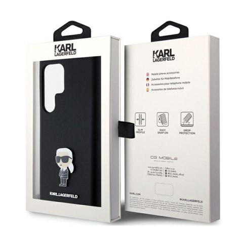 Karl Lagerfeld Silicone Ikonik Metal Pin - Etui Samsung Galaxy S24 Ultra (czarny) Karl Lagerfeld Silicone Ikonik Metal Pin - Etui Samsung Galaxy S24 Ultra (czarny)