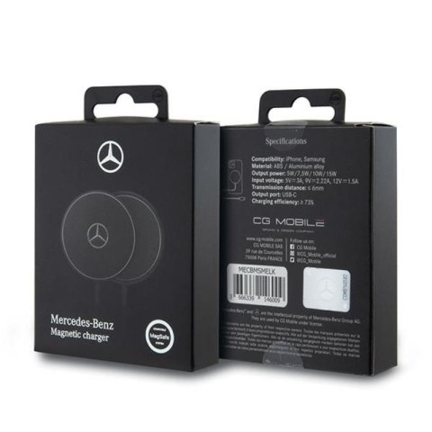 Mercedes Big Silver Logo - Ładowarka indukcyjna MagSafe 15W (czarny) Mercedes Big Silver Logo - Ładowarka indukcyjna MagSafe 15W (czarny)
