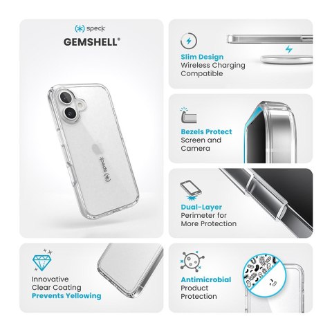 Speck Gemshell - Etui iPhone 16 (Clear) Speck Gemshell - Etui iPhone 16 (Clear)