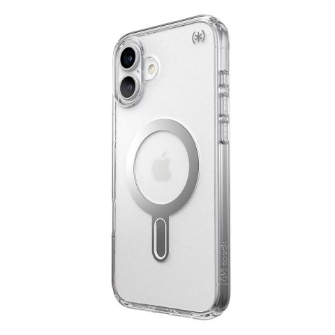 Speck Presidio Perfect-Clear ClickLock & MagSafe - Etui iPhone 16 Plus (Clear / Chrome Finish / Serene Silver) Speck Presidio Perfect-Clear ClickLock & MagSafe - Etui iPhone 16 Plus (Clear / Chrome Finish / Serene Silver)