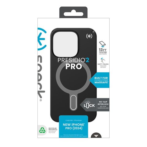 Speck Presidio2 Pro ClickLock & MagSafe - Etui iPhone 16 Pro (Black / Slate Grey / White) Speck Presidio2 Pro ClickLock & MagSafe - Etui iPhone 16 Pro (Black / Slate Grey / White)