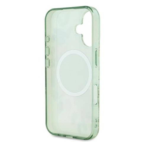 Guess IML Flower & Tonal Circle MagSafe - Etui iPhone 16 (zielony) Guess IML Flower & Tonal Circle MagSafe - Etui iPhone 16 (zielony)