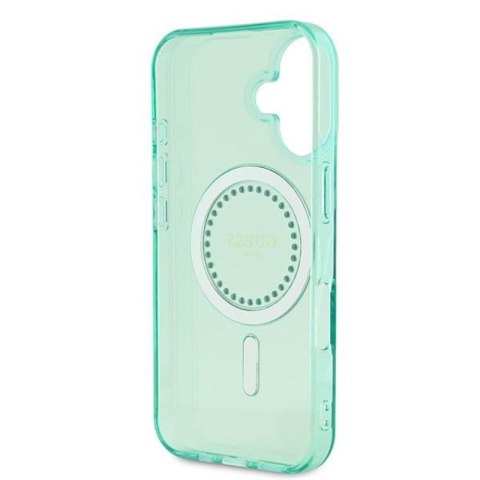 Guess IML Rhinestones MagSafe - Etui iPhone 16 (zielony) Guess IML Rhinestones MagSafe - Etui iPhone 16 (zielony)
