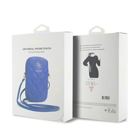 Guess Zip Quilted 4G - Torebka na telefon (niebieski) Guess Zip Quilted 4G - Torebka na telefon (niebieski)