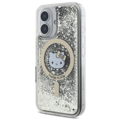 Hello Kitty Liquid Glitter Fever MagSafe - Etui iPhone 16 (czarny / złoty) Hello Kitty Liquid Glitter Fever MagSafe - Etui iPhone 16 (czarny / złoty)