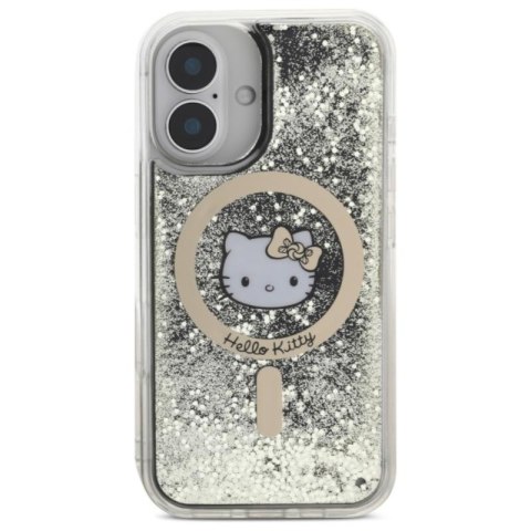 Hello Kitty Liquid Glitter Fever MagSafe - Etui iPhone 16 (czarny / złoty) Hello Kitty Liquid Glitter Fever MagSafe - Etui iPhone 16 (czarny / złoty)