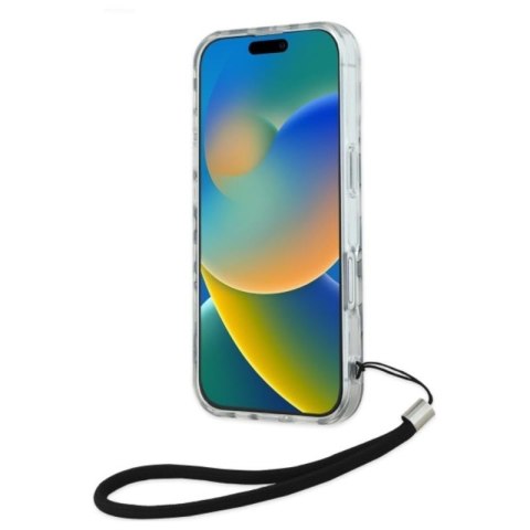Karl Lagerfeld IML Zebra Pattern & Cord - Etui iPhone 16 (czarny) Karl Lagerfeld IML Zebra Pattern & Cord - Etui iPhone 16 (czarny)