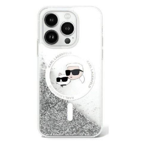 Karl Lagerfeld Liquid Glitter Karl & Choupette Head MagSafe - Etui iPhone 16 (przezroczysty) Karl Lagerfeld Liquid Glitter Karl & Choupette Head MagSafe - Etui iPhone 16 (przezroczysty)