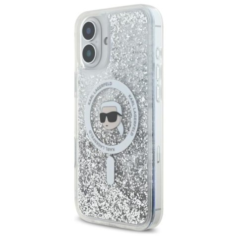 Karl Lagerfeld Liquid Glitter Karl Head MagSafe - Etui iPhone 16 (przezroczysty) Karl Lagerfeld Liquid Glitter Karl Head MagSafe - Etui iPhone 16 (przezroczysty)